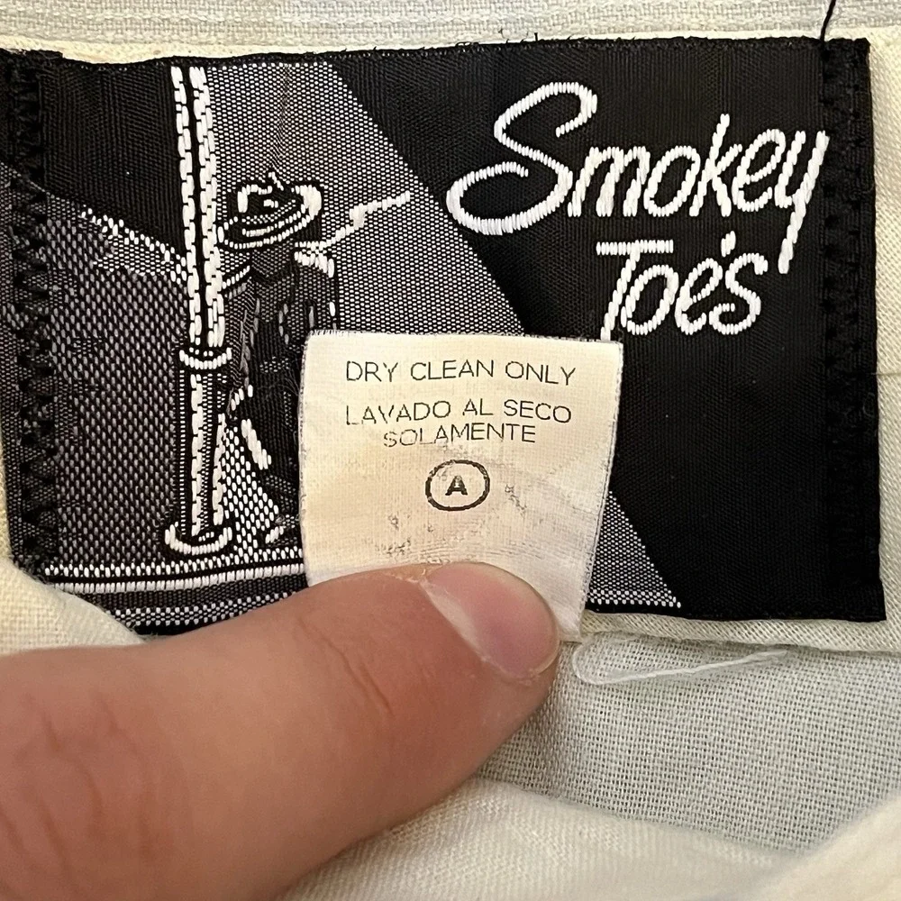 Smokey Joes Dress Pants Mens 34L Blue Pleated Wide Leg Cuffed Logo VINTAGE